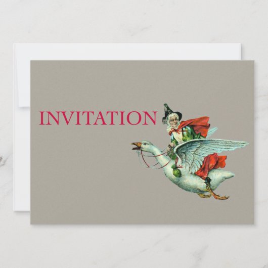 Muttergans - Vintage Illustration Einladung (Vorderseite)