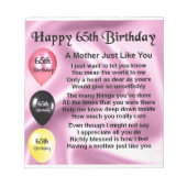 Muttergedicht - 65. Geburtstag Notizblock (Vorderseite)