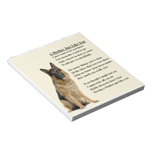 Muttergedicht - Deutsches Hirtendesign Notizblock (angewinkelt)