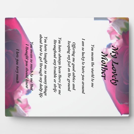 Muttergedicht Fotoplatte (Vorderseite)