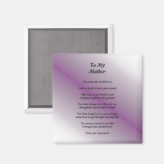 Muttergedicht Magnet (Vorderseite/Rückseite)