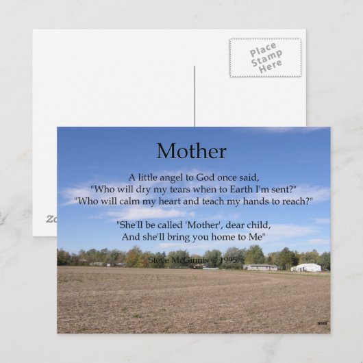 Muttergedicht Postkarte (Vorne/Hinten)