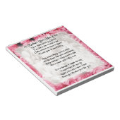 Muttergedicht - rosa Blumendesign Notizblock (angewinkelt)