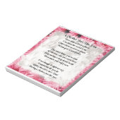 Muttergedicht - rosa Blumendesign Notizblock (Rotiert)