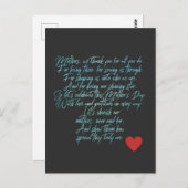 Muttergedicht und Blume Postkarte (Vorne/Hinten)