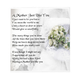 Muttergedicht - Wedding Bouquet Design Notizblock