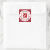 Muttergemachte Erdbeermarmelade Quadratischer Aufkleber (Tasche)