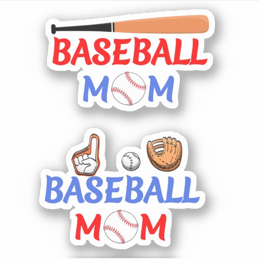 Muttergeschenk, Baseball-Mama-Aufkleber Aufkleber (Vorderseite)