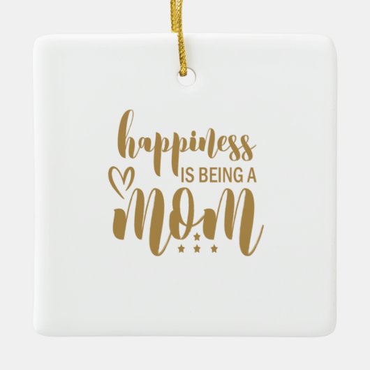 Muttergeschenk Glück ist eine Mama Keramikornament (Vorderseite)