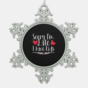 Muttergeschenk Ich habe Kinder Schneeflocken Zinn-Ornament