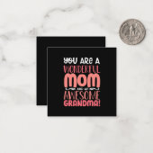 Muttergeschenk | Wunderbare Mama Geburtstag Mitteilungskarte (Vorderseite/Rückseite Beispiel)