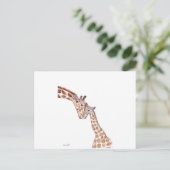 Muttergiraffe mit Baby Postkarte (Stehend Vorderseite)