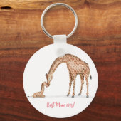 Muttergiraffe und Kalb "Beste Mutter je" Schlüssel Schlüsselanhänger (Vorderseite)