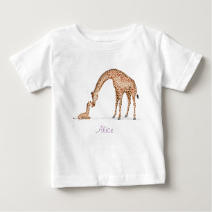 Muttergiraffe und T - Shirt für Kälber (weiß)