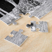 Muttergiraffen und Babygiraffen, schwarz und weiß Puzzle (Seite)