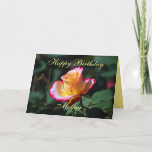 Mutterglücklich Geburtstag Rot, Gelb und Weiß Rose Karte