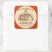 Muttergoose aus der Bibliothek des Buchzeichens Quadratischer Aufkleber (Tasche)