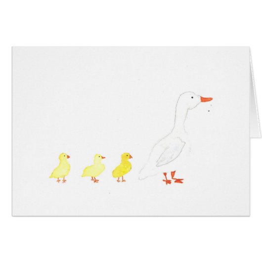 Muttergoose Wasserfarbe Print Grußkarte (Vorderseite (Horizontal))