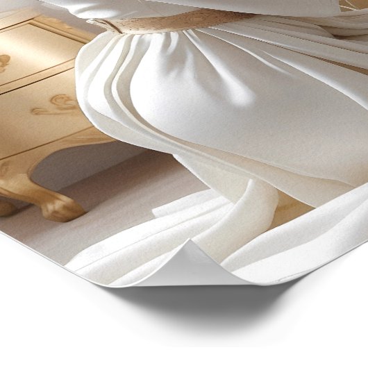 Muttergottes und Weißes Print beten Poster (Ecke)