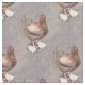 Mutterhen und Küken Wasserfarbe Stoff (Nahaufnahme)