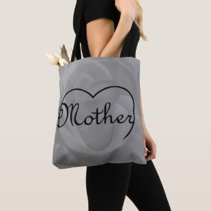 Mutterherz auf naher Seite einer weißen Rose Tasche