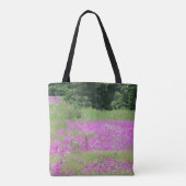 Mutterherz auf rosa Wildblumen Tasche (Rückseite)