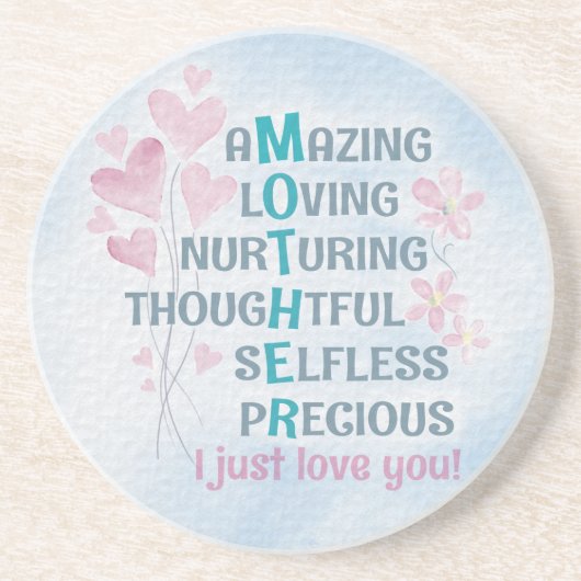 Mutterherz Getränkeuntersetzer (Vorne)