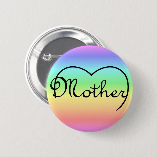 Mutterherzenregenbogen Button (Vorne & Hinten)