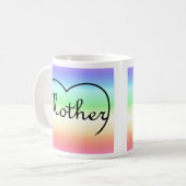 Mutterherzenregenbogen Kaffeetasse (Vorderseite Links)