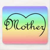 Mutterherzenregenbogen Mousepad (Vorne)