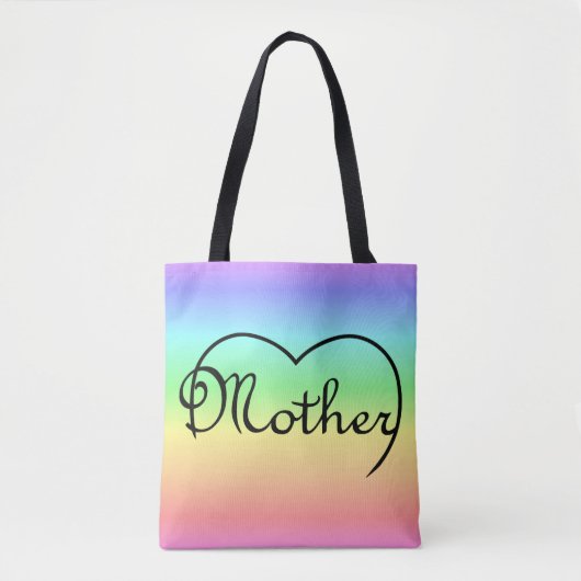 Mutterherzenregenbogen Tasche (Vorderseite)