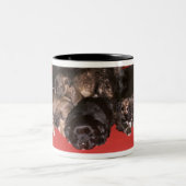 Mutterhund mit Welpen Zweifarbige Tasse (Mittel)