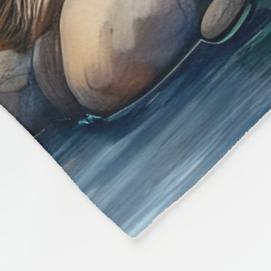 Mutterin mit ihren Wolfskameraden Fleecedecke (Ecke)