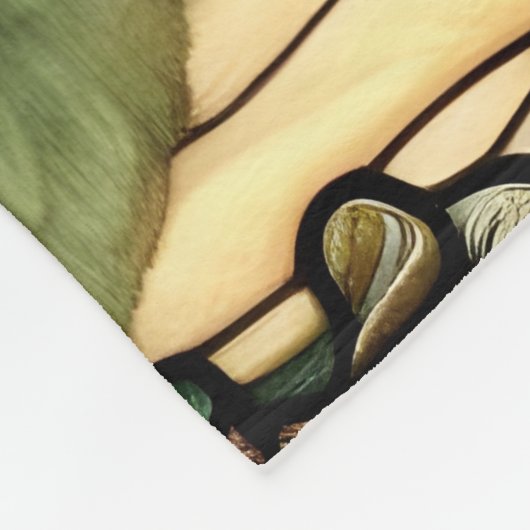 Mutterin mit loyalem Wolfskind Fleecedecke (Ecke)