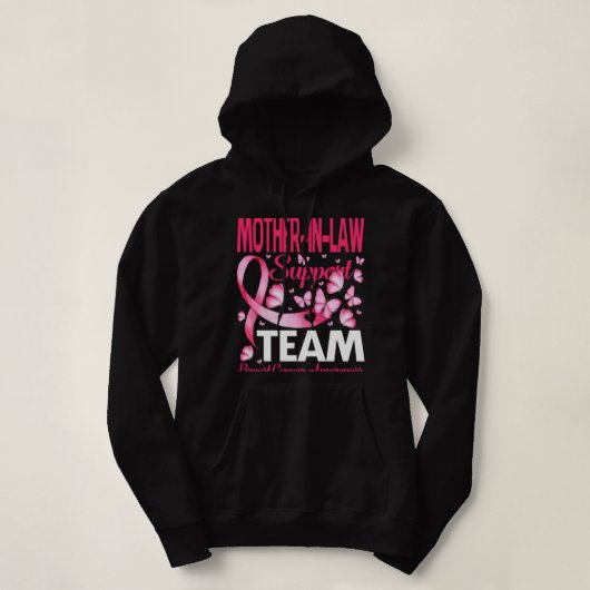 MutterInLaw Support Team Brustkrebs-Bewusstsein B Hoodie (Design vorne)