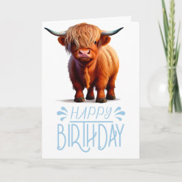 Mutterjunge Highland Cow Karte