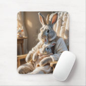 Mutterkaninchen mit Kindersonne Mousepad (Mit Mouse)
