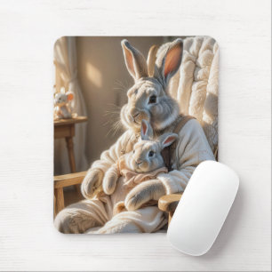 Mutterkaninchen mit Kindersonne Mousepad