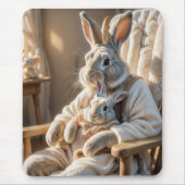 Mutterkaninchen mit Kindersonne Mousepad (Vorne)