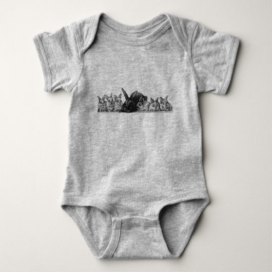 Mutterkaninchen und Säuglinge Baby Strampler (Vorderseite)