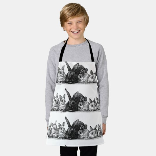 Mutterkaninchen und Säuglinge Schürze (Getragen)