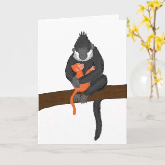 Mutterkarte für Mutter und Affe Karte (Gelbe Blume)