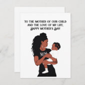 Mutterkarte und Muttertagskarte der Ehefrau Feiertagskarte (Vorne/Hinten)