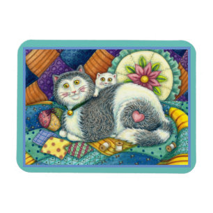 MUTTERKATZE & KÄTZCHEN, PATCHWORK-QUILTS, STEckKIS Magnet