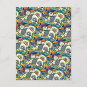 MUTTERKATZE & KÄTZCHEN, PATCHWORK-QUILTS, STEckKIS Postkarte