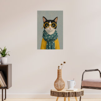 Mutterkatze schaut poster