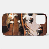 Mutterkatze und Kätzchen am Tisch Case-Mate iPhone Hülle (Rückseite (Horizontal))