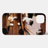Mutterkatze und Kätzchen am Tisch Case-Mate iPhone Hülle (Rückseite (Horizontal))