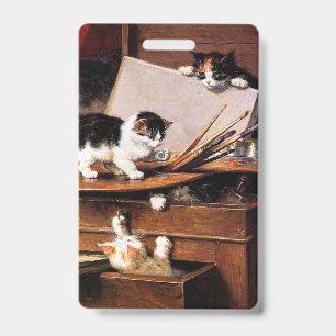 Mutterkatze und Kätzchen auf dem Tisch Ausweis