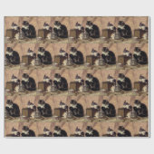 Mutterkatze und Kätzchen Geschenkpapier (Flach)